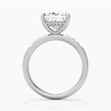 Princess Cut Moissanite Engagement Ring With Hidden Halo