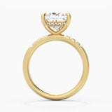 Princess Cut Moissanite Engagement Ring With Hidden Halo