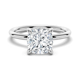 3 CT. Cushion Cut Moissanite Engagement Ring With Hidden Halo