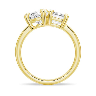 Toi et Moi Emerald Cut & Pear Cut Engagement Ring - MSBLUE Jewelry