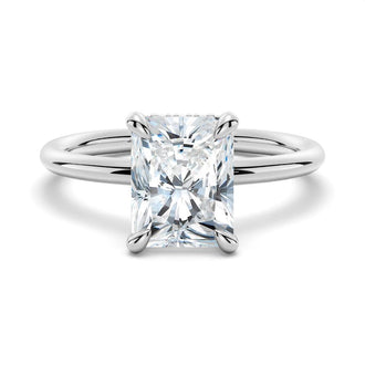 Four-Prong Radiant Solitaire Moissanite Engagement Ring - MSBLUE Jewelry