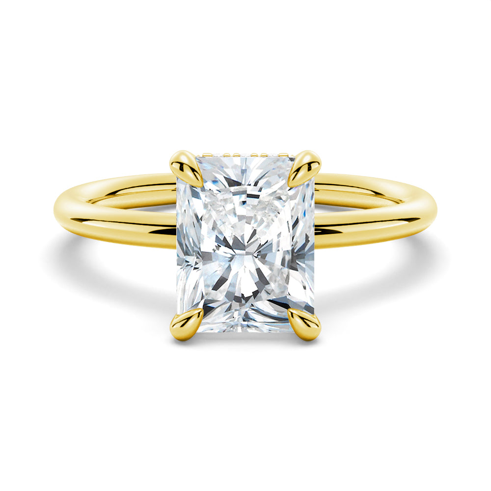 3 CT. Four-Prong Radiant Solitaire Moissanite Engagement Ring