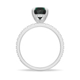 2 CT. Pear-Shaped Green Moissanite Engagement Ring With Hidden Halo