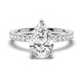 Pear-Shaped Pavé Band Moissanite With Hidden Halo Bridal Set with Men's Wedding Band - MSBLUE Jewelry