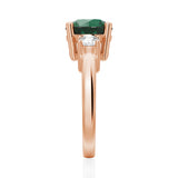 1.5 CT. Classic Three Stone  Emerald and White Sapphire Ring