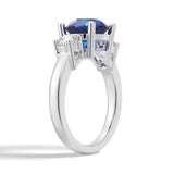 1.5 CT. Classic Three Stone  Blue Sapphire and White Sapphire Ring