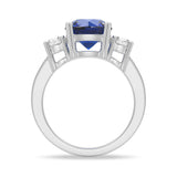 1.5 CT. Classic Three Stone  Blue Sapphire and White Sapphire Ring