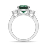 1.5 CT. Classic Three Stone  Emerald and White Sapphire Ring