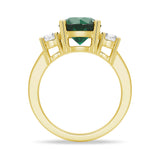 1.5 CT. Classic Three Stone  Emerald and White Sapphire Ring