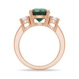 1.5 CT. Classic Three Stone  Emerald and White Sapphire Ring