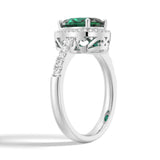 2 CT. Pear Emerald and Micropavé Halo Ring