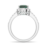 2 CT. Pear Emerald and Micropavé Halo Ring