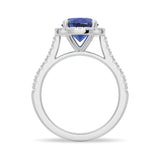 2 CT. Oval Sapphire with Classic Halo Ring