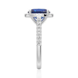 2 CT. Oval Sapphire with Classic Halo Ring