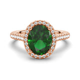 2 CT. Oval Emerald with Classic Halo Ring