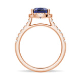 1.5 CT. Pear-Shaped Sapphire Ring with White Sapphire Halo Accents