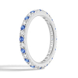 Pavé Blue Sapphire and White Sapphire Eternity Ring