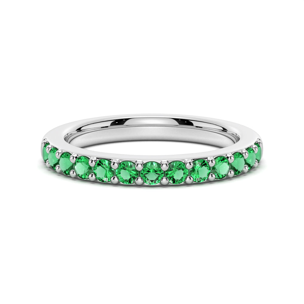 Pavé Emerald Half Eternity Ring