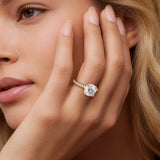Moissanite Engagement Ring Solitaire With Pavé Accents