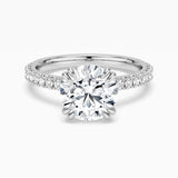 Moissanite Engagement Ring Solitaire With Pavé Accents