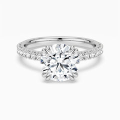 Moissanite Engagement Ring Solitaire With Pavé Accents