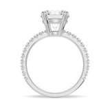 Solitaire Round Cut Engagement Ring With Pavé Accents