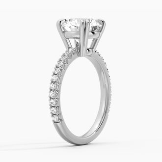 Moissanite Engagement Ring Solitaire With Pavé Accents