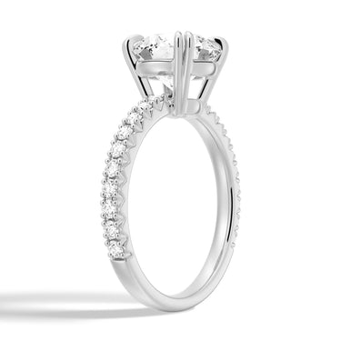 3 CT. Moissanite Engagement Ring Solitaire With Pavé Accents