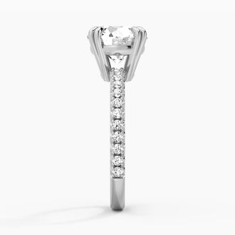 Moissanite Engagement Ring Solitaire With Pavé Accents