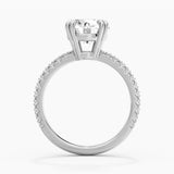 Moissanite Engagement Ring Solitaire With Pavé Accents