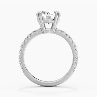 Moissanite Engagement Ring Solitaire With Pavé Accents