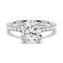 Moissanite Engagement Ring Solitaire With Pavé Accents - MSBLUE Jewelry