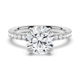 Round Cut Moissanite Bridal Set in Sterling Silver