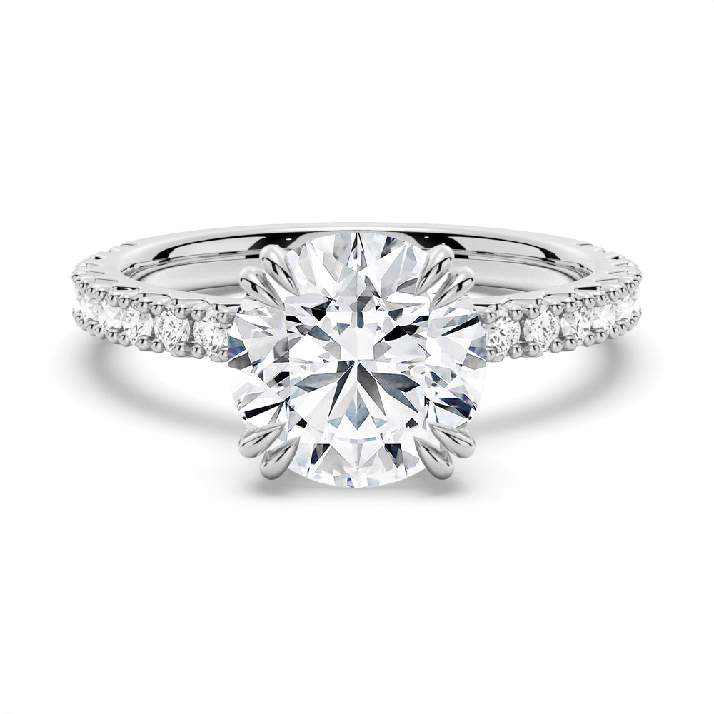 Round Cut Moissanite Bridal Set in Sterling Silver