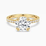 Moissanite Engagement Ring Solitaire With Pavé Accents