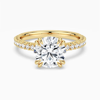 Moissanite Engagement Ring Solitaire With Pavé Accents