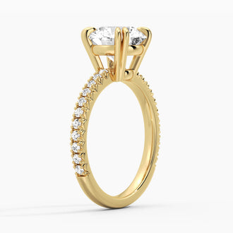 Moissanite Engagement Ring Solitaire With Pavé Accents