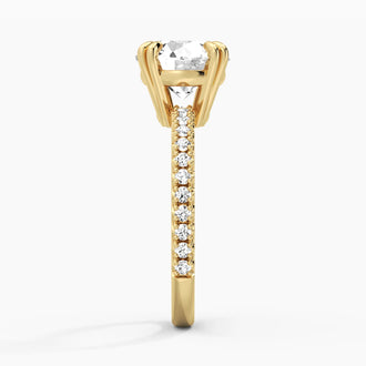 Moissanite Engagement Ring Solitaire With Pavé Accents