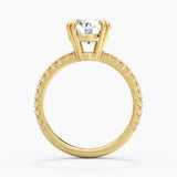 Moissanite Engagement Ring Solitaire With Pavé Accents