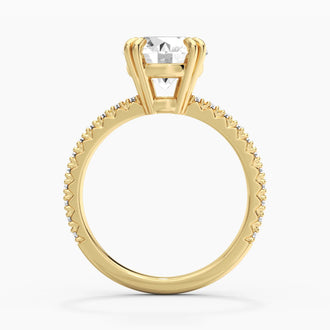 Moissanite Engagement Ring Solitaire With Pavé Accents