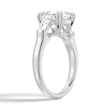 Cushion-Cut Engagement Ring with Tapered Baguette Side Stones