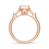 Pear-Shaped Moissanite Engagement Ring with Tapered Baguette Side Stones