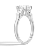 14K White Gold Pear-Shaped Moissanite Engagement Ring with Tapered Baguette Stones