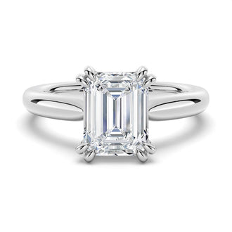 Emerald-Cut Solitaire Moissanite Engagement Ring - MSBLUE Jewelry