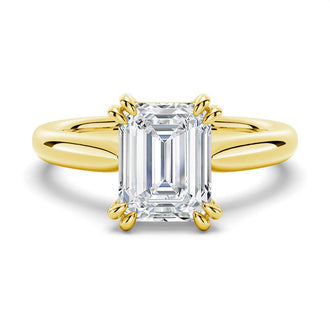 Emerald-Cut Solitaire Moissanite Engagement Ring - MSBLUE Jewelry