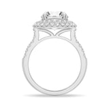 3 CT. Double Micropavé Halo Moissanite Engagement Ring With Accents
