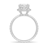 3 CT. Oval-Shaped Micropavé Halo Moissanite Engagement Ring With Eternity Band