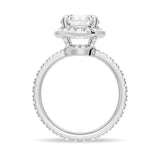 3 CT. Round Brilliant Micropavé Halo Moissanite Engagement Ring