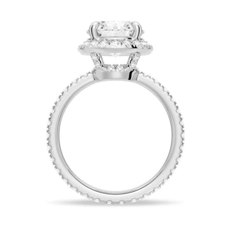 Round Brilliant Micropavé Halo Moissanite Engagement Ring - MSBLUE Jewelry