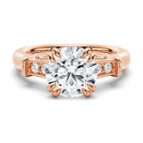 3 CT. Round Brilliant Solitaire Moissanite Engagement Ring With Accents